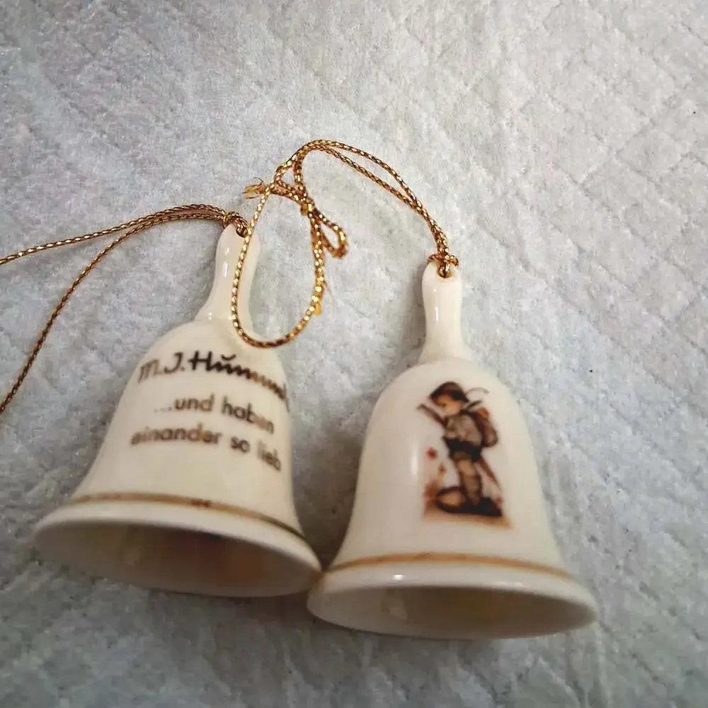 M.I. Hummel Miniature Bell Collection Looks Like Rain Porcelain Bell Ornament wi